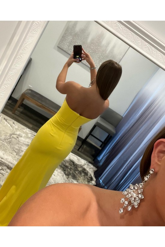 Long Yellow Strapless Beaded Prom Dresses Formal Evening Gowns 901799 Long Yellow Strapless Beaded Prom Dresses Formal Evening Gowns 901799