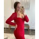Long Red Mermaid Lace Long Sleeves Prom Dresses Formal Evening Gowns 901805 Long Red Mermaid Lace Long Sleeves Prom Dresses Formal Evening Gowns 901805