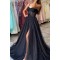 A-Line Spaghetti Straps Lace Appliques Sparkly Black Prom Dresses Formal Evening Gowns 901833