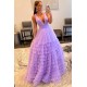 A-Line Sleeveless V Neck Tulle Prom Dresses Formal Evening Gowns 901858 A-Line Sleeveless V Neck Tulle Prom Dresses Formal Evening Gowns 901858