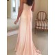Long Pink One Shoulder Long Bridesmaid Dresses 902011