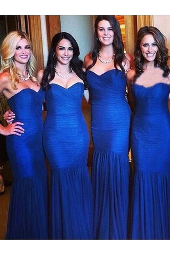 Long Royal Blue Mermaid Floor Length Bridesmaid Dresses 902012 Long Royal Blue Mermaid Floor Length Bridesmaid Dresses 902012