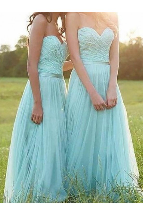 A-Line Sweetheart Lace and Tulle Long Bridesmaid Dresses 902016 A-Line Sweetheart Lace and Tulle Long Bridesmaid Dresses 902016