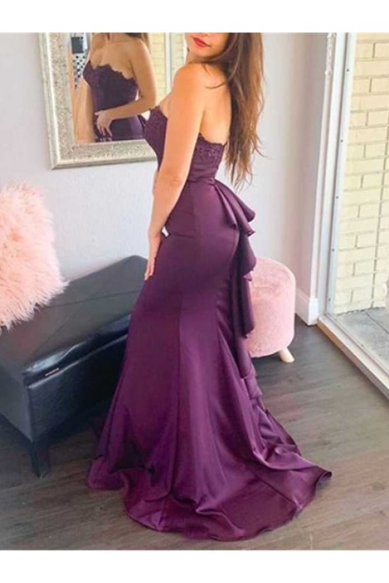 Long Purple Mermaid Floor Length Bridesmaid Dresses 902018 Long Purple Mermaid Floor Length Bridesmaid Dresses 902018