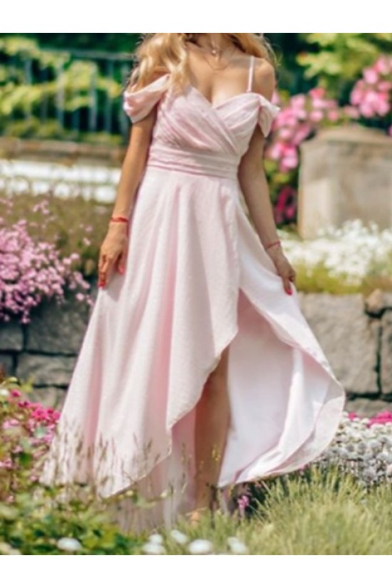 Long Pink Asymmetrical Bridesmaid Dresses 902020 Long Pink Asymmetrical Bridesmaid Dresses 902020