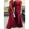 Long Burgundy Mermaid Floor Length Bridesmaid Dresses 902023