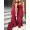 Long Burgundy Mermaid Floor Length Bridesmaid Dresses 902025