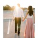 Long Pink White Chiffon and Lace Bridesmaid Dresses 902044