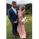 Long Pink Chiffon Floor Length Bridesmaid Dresses 902052