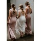 Sheath/Column V Neck Long Bridesmaid Dresses 902055