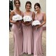 Sheath/Column V Neck Long Bridesmaid Dresses 902055