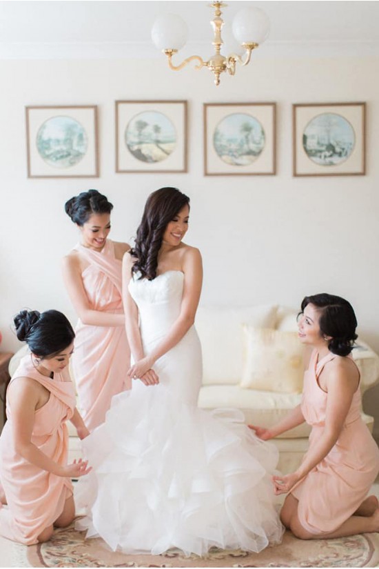 Sheath/Column Pink Chiffon Bridesmaid Dresses 902059 Sheath/Column Pink Chiffon Bridesmaid Dresses 902059