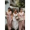 Sheath/Column Long V Neck Bridesmaid Dresses 902064