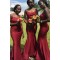 Long Burgundy Mermaid Strapless Bridesmaid Dresses 902067
