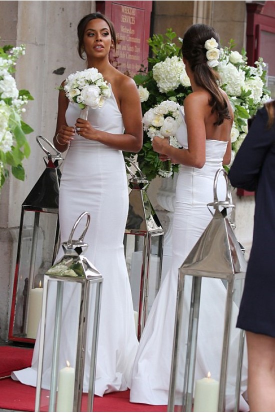 Long White Mermaid One Shoulder Floor Length Bridesmaid Dresses 902069 Long White Mermaid One Shoulder Floor Length Bridesmaid Dresses 902069