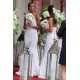 Long White Mermaid One Shoulder Floor Length Bridesmaid Dresses 902069 Long White Mermaid One Shoulder Floor Length Bridesmaid Dresses 902069