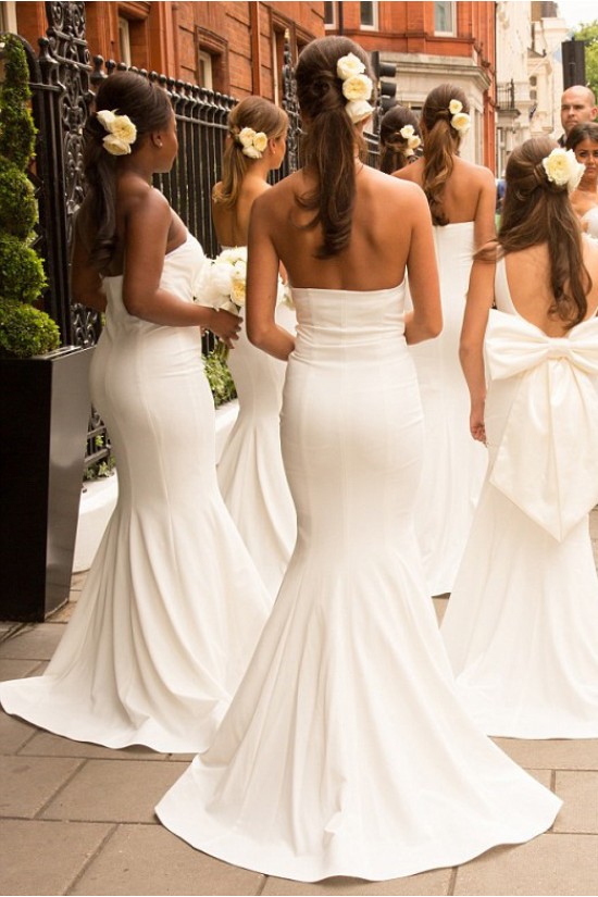 Long White Mermaid One Shoulder Floor Length Bridesmaid Dresses 902069 Long White Mermaid One Shoulder Floor Length Bridesmaid Dresses 902069