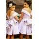 Short Lavender Off the Shoulder Bridesmaid Dresses 902073