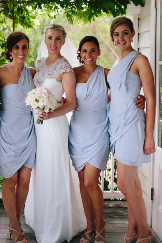 Short Blue One Shoulder Bridesmaid Dresses 902074 Short Blue One Shoulder Bridesmaid Dresses 902074