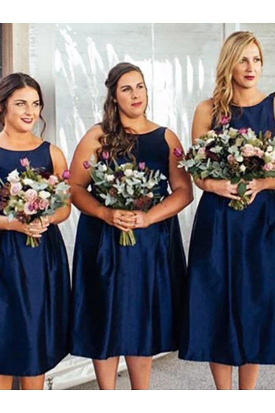 Short Navy Blue Knee Length Bridesmaid Dresses 902090 Short Navy Blue Knee Length Bridesmaid Dresses 902090