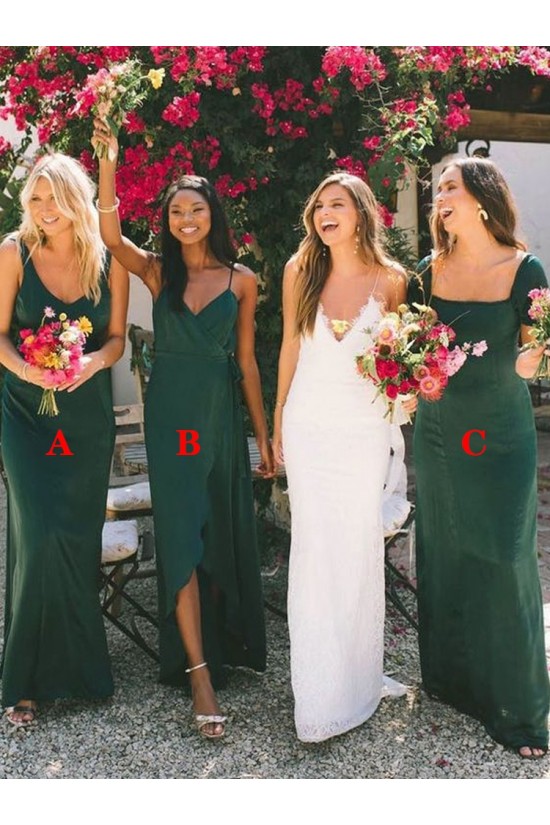 Long Dark Green Floor Length Chiffon Bridesmaid Dresses 902098 Long Dark Green Floor Length Chiffon Bridesmaid Dresses 902098