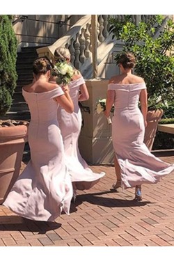 Long Mermaid Off the Shoulder Floor Length Bridesmaid Dresses 902099