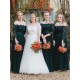 Long Dark Green Lace Floor Length Bridesmaid Dresses 902108