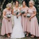High Low Pink Off the Shoulder Bridesmaid Dresses 902111 High Low Pink Off the Shoulder Bridesmaid Dresses 902111