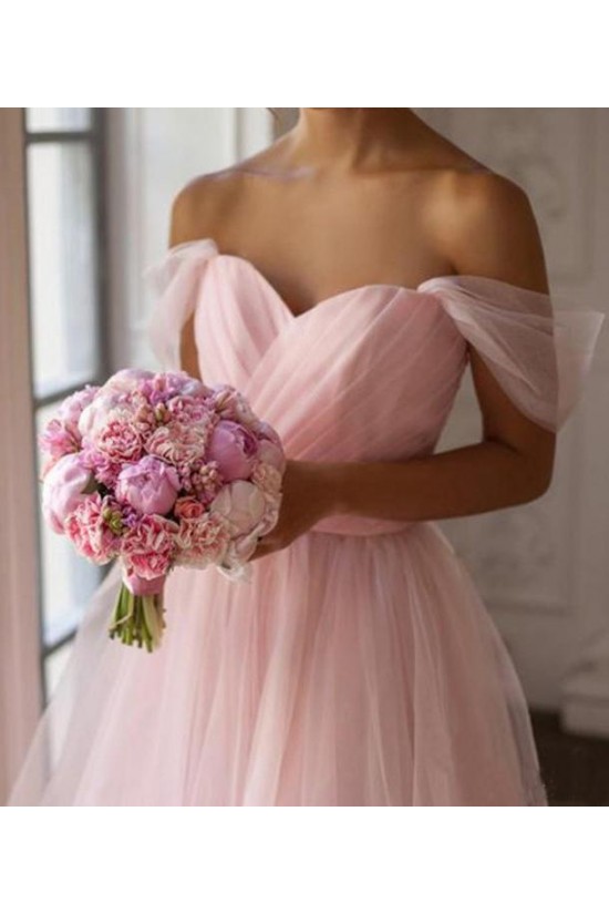 Short Pink Tulle Off the Shoulder Bridesmaid Dresses 902116 Short Pink Tulle Off the Shoulder Bridesmaid Dresses 902116