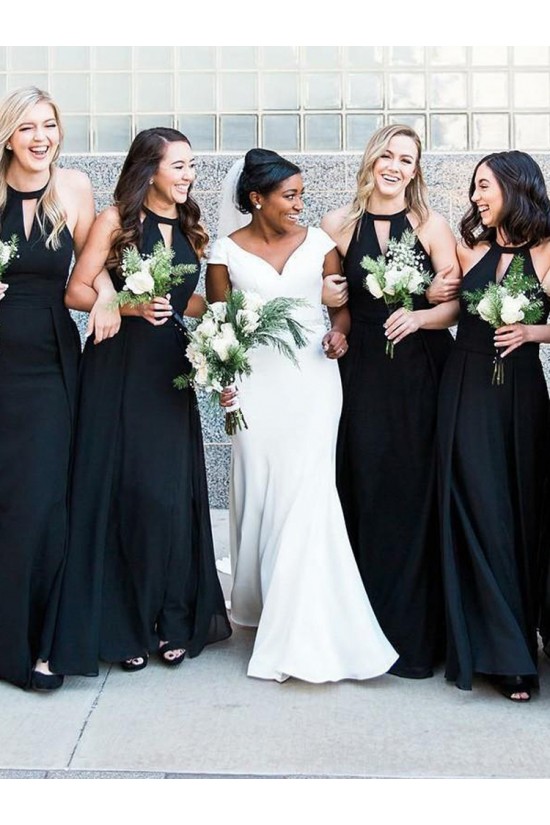 Long Navy Blue Chiffon Floor Length Bridesmaid Dresses 902126 Long Navy Blue Chiffon Floor Length Bridesmaid Dresses 902126