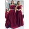 A-Line Beaded Off the Shoulder Long Bridesmaid Dresses 902131