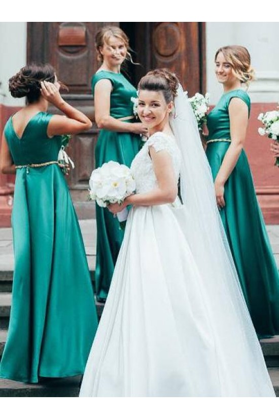 A-Line Long Green Floor Length Bridesmaid Dresses 902134 A-Line Long Green Floor Length Bridesmaid Dresses 902134