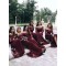 Modest Long Mermaid Lace Floor Length Bridesmaid Dresses with Long Sleeves 902137