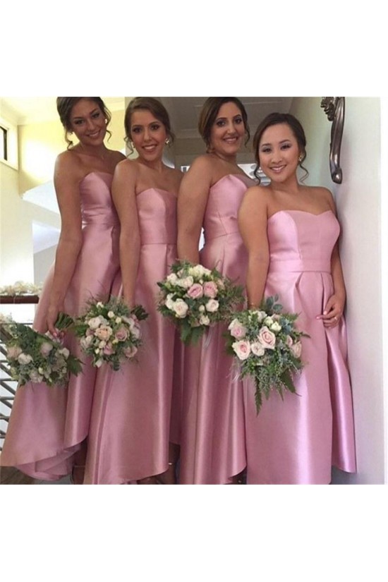 Short Pink High Low Bridesmaid Dresses 902141 Short Pink High Low Bridesmaid Dresses 902141