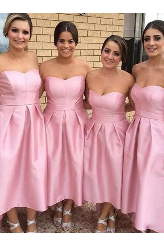 Short Pink High Low Bridesmaid Dresses 902141 Short Pink High Low Bridesmaid Dresses 902141