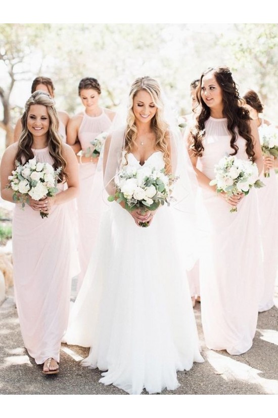 Long Pink Chiffon Floor Length Bridesmaid Dresses 902150 Long Pink Chiffon Floor Length Bridesmaid Dresses 902150