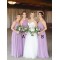 Modest Spaghetti Straps Chiffon Long Bridesmaid Dresses 902151