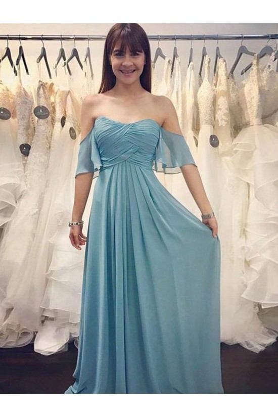 A-Line Strapless Long Chiffon Floor Length Bridesmaid Dresses 902155 A-Line Strapless Long Chiffon Floor Length Bridesmaid Dresses 902155