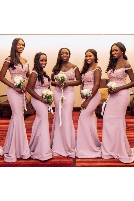 Long Pink Beaded Lace Floor Length Mermaid Bridesmaid Dresses 902172 Long Pink Beaded Lace Floor Length Mermaid Bridesmaid Dresses 902172
