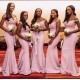 Long Pink Beaded Lace Floor Length Mermaid Bridesmaid Dresses 902172 Long Pink Beaded Lace Floor Length Mermaid Bridesmaid Dresses 902172