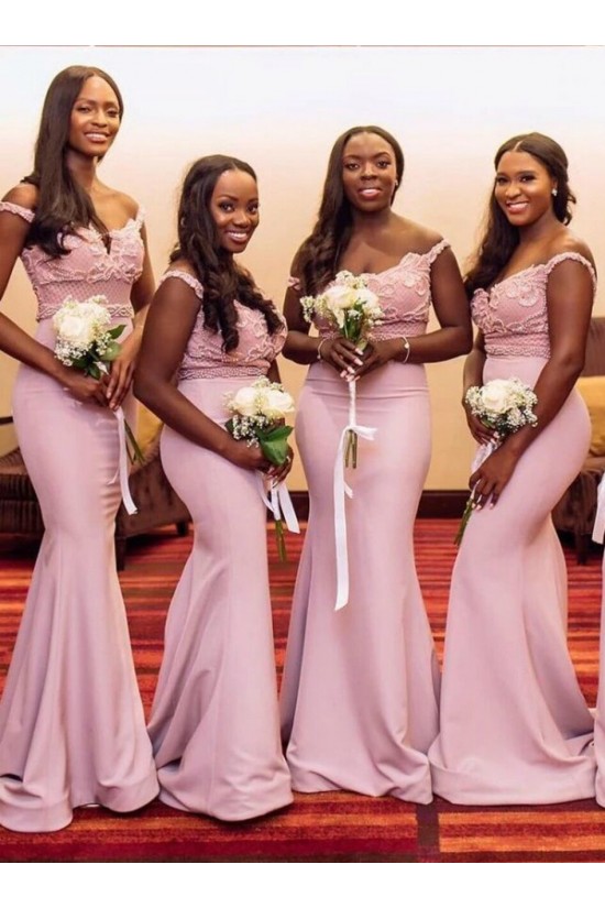 Long Pink Beaded Lace Floor Length Mermaid Bridesmaid Dresses 902172 Long Pink Beaded Lace Floor Length Mermaid Bridesmaid Dresses 902172