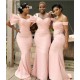 Long Pink Mermaid Modest Bridesmaid Dresses 902174 Long Pink Mermaid Modest Bridesmaid Dresses 902174