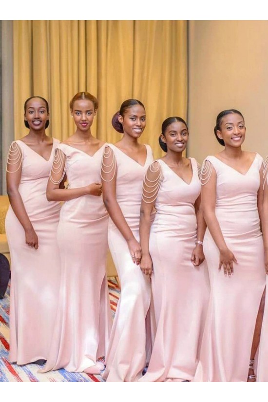 Long Pink Mermaid Modest Bridesmaid Dresses 902175 Long Pink Mermaid Modest Bridesmaid Dresses 902175