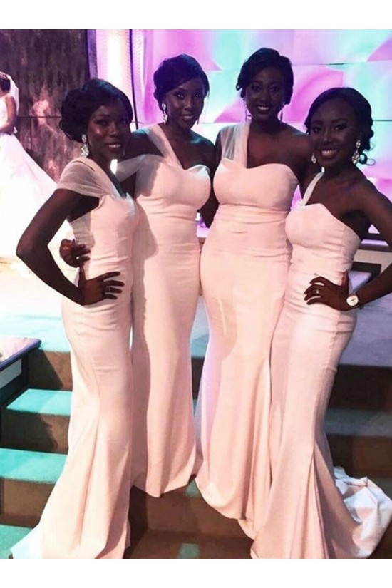 Long Pink Mermaid One Shoulder Floor Length Bridesmaid Dresses 902180 Long Pink Mermaid One Shoulder Floor Length Bridesmaid Dresses 902180