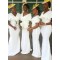 Long White Mermaid V Neck Bridesmaid Dresses 902194