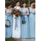 Modest Long Blue Tulle and Lace Bridesmaid Dresses with Sleeves 902202 Modest Long Blue Tulle and Lace Bridesmaid Dresses with Sleeves 902202