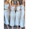 Long Two Pieces Spaghetti Straps Bridesmaid Dresses 902215