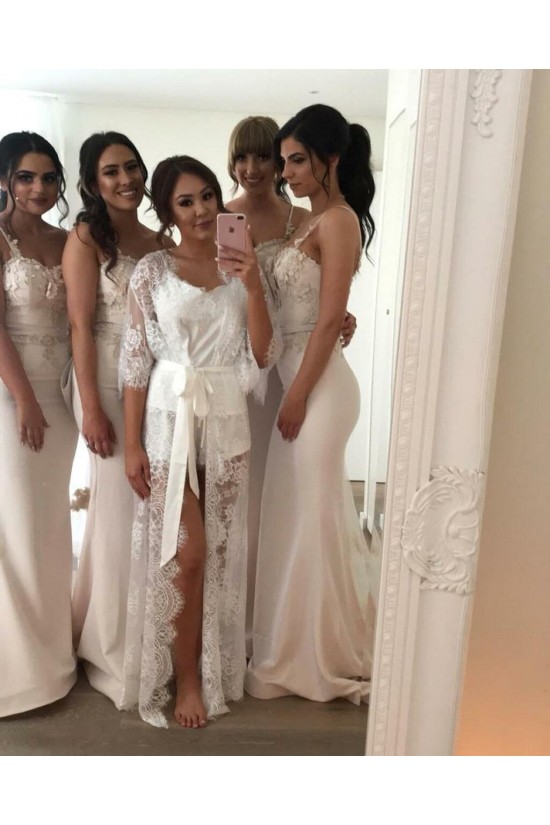 Long Mermaid Lace Spaghetti Straps Bridesmaid Dresses 902216 Long Mermaid Lace Spaghetti Straps Bridesmaid Dresses 902216