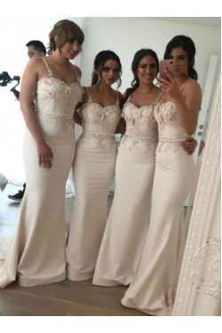 Long Mermaid Lace Spaghetti Straps Bridesmaid Dresses 902216