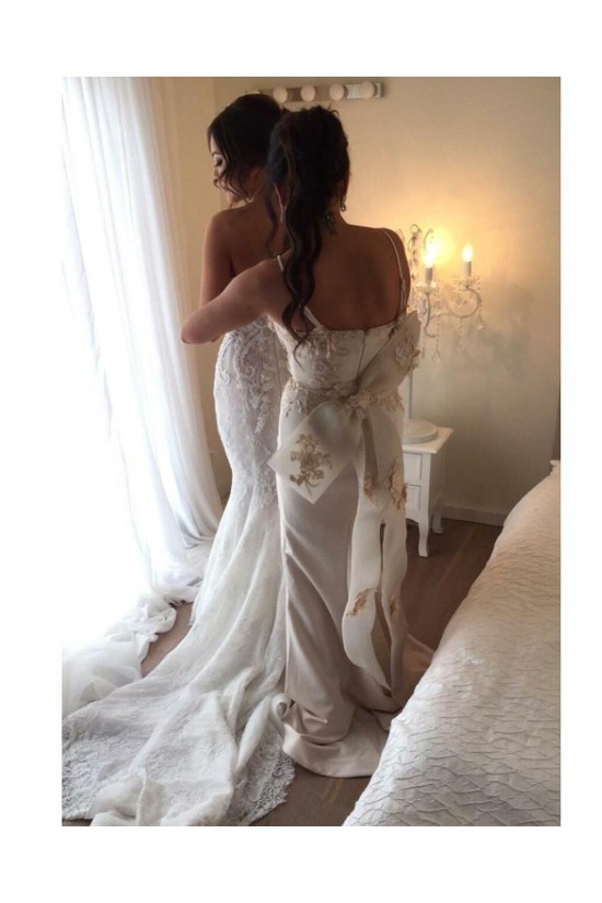 Long Mermaid Lace Spaghetti Straps Bridesmaid Dresses 902216 Long Mermaid Lace Spaghetti Straps Bridesmaid Dresses 902216